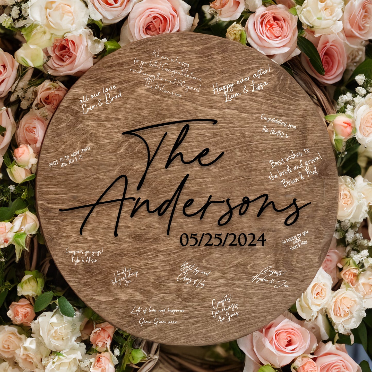 Wedding Guestbook Sign - PREVIEW FONTS - This site is for previewing the fonts only. I will adjust the size, spacing & placement once ordered.